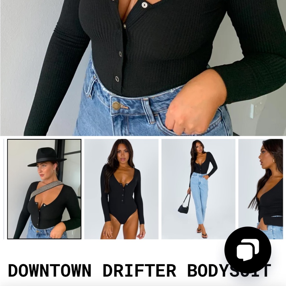 One Piece Black Button Down “Drifter” Bodysuit - … - image 3